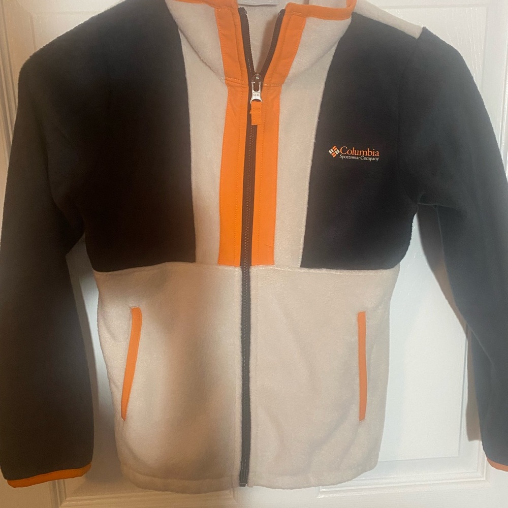 Columbia Kids' Black and Orange Fleece Jacket